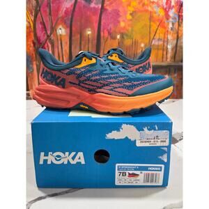 Hoka Speedgoat 5 Blue Coral Camellia Size 7B Women's Trail Running 1123158 BBCML